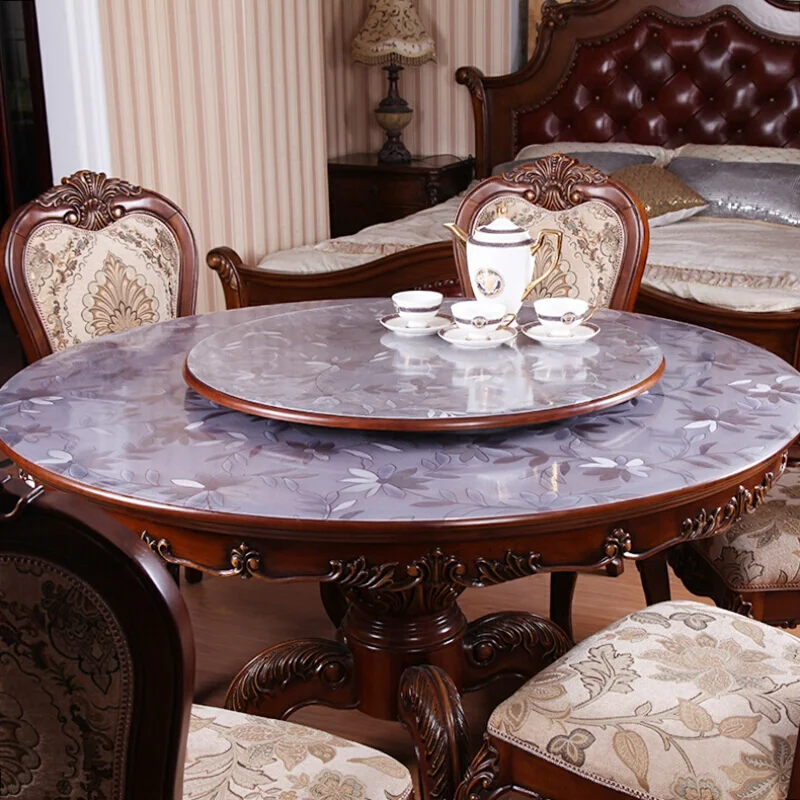 Туманная ПВХ скатерть водонепроницаемые скатерти для круглых столов круглый