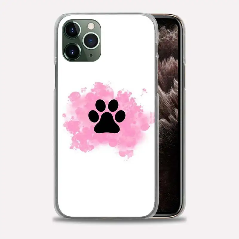 

Hard PC Phone Case for iPhone 12 11 Pro Max Cover for iPhone 7 Plus SE 2020 X XS XR 8 6 6S Shell Fundas Cat Dog paw design