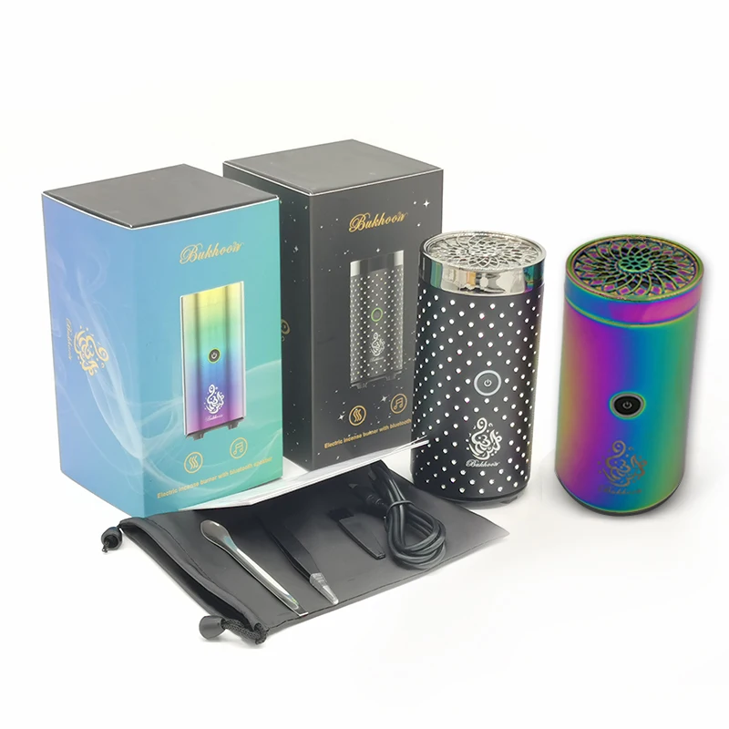 

Arabic Bluetooth Electric Incense Burner Middle East Censer Burner Holder Mini USB Rechargeable 2500mAh Battery Aroma Diffuser