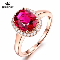 ml natural red tourmaline 18k pure gold 2020 new hot selling top ring women heart shape ring for ladies woman genuine jewelry