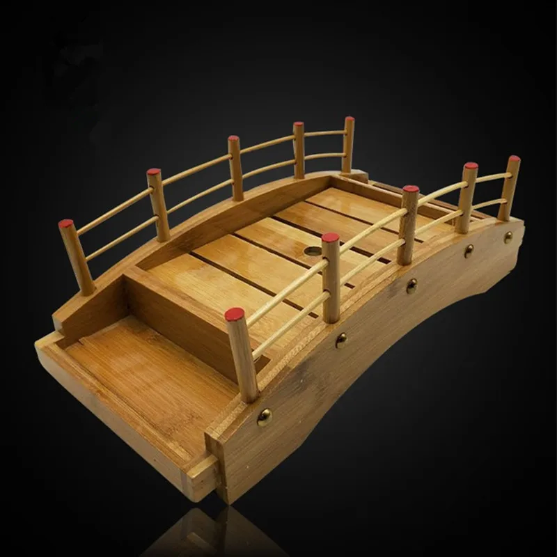 Деревянная кухня суши мост лодки сосна креативная тарелка для сашими тарелками