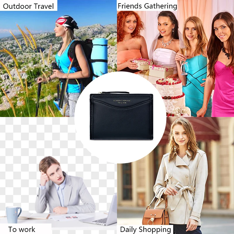 

FACTOO Female Purses Women's Wallet Ladies Money Clip Card Holder Hasp PU Leather Fashion Short Clutch Cartera Mujer Coin Bag