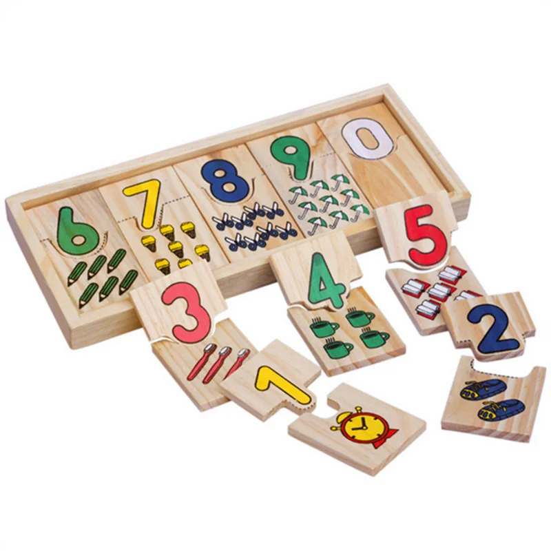 1 Set Wooden Board Game Digital Matching Board Games for Children Kids Math Teaching Abacus Card Games Kids Toys Gifts