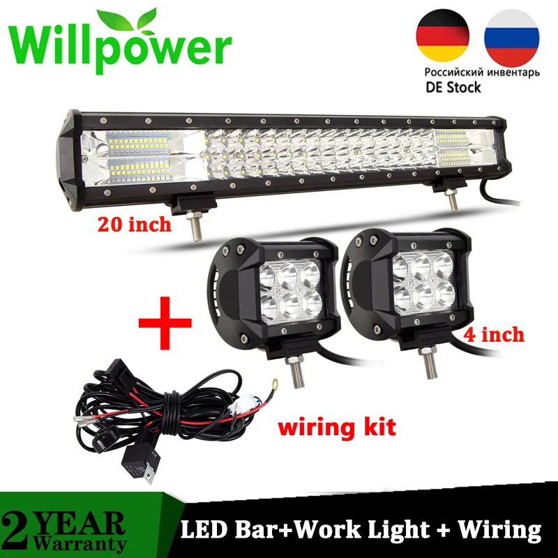 Светодиодная панель для внедорожника Willpower 20 дюймов 288 Вт 4 дюймосветильник