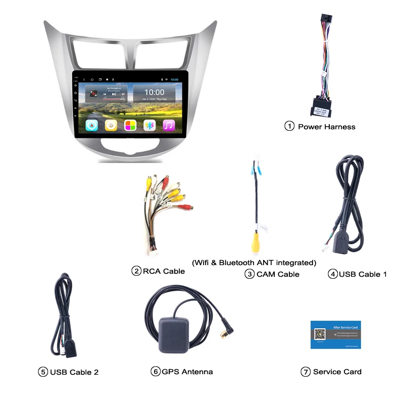 2G RAM 9 Inch Android 10 Car Dvd Gps Player For Hyundai accent Verna 2012-2017 Radio Video Navigation Bt Wifi | Автомобили и