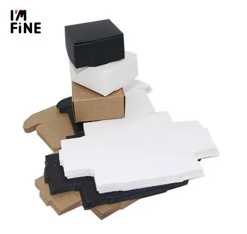 Black white Natural Brown Kraft Paper box small jewelry Gift Packaging Box Carton Paperboard Wed DIY soap Packing 20 Sizes | Дом и сад