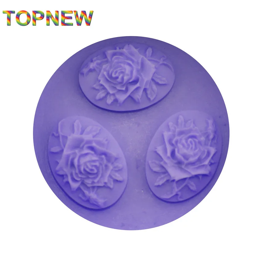 DIY 3 отверстия розы формы для торта помадные шоколадные силиконовые пищевой