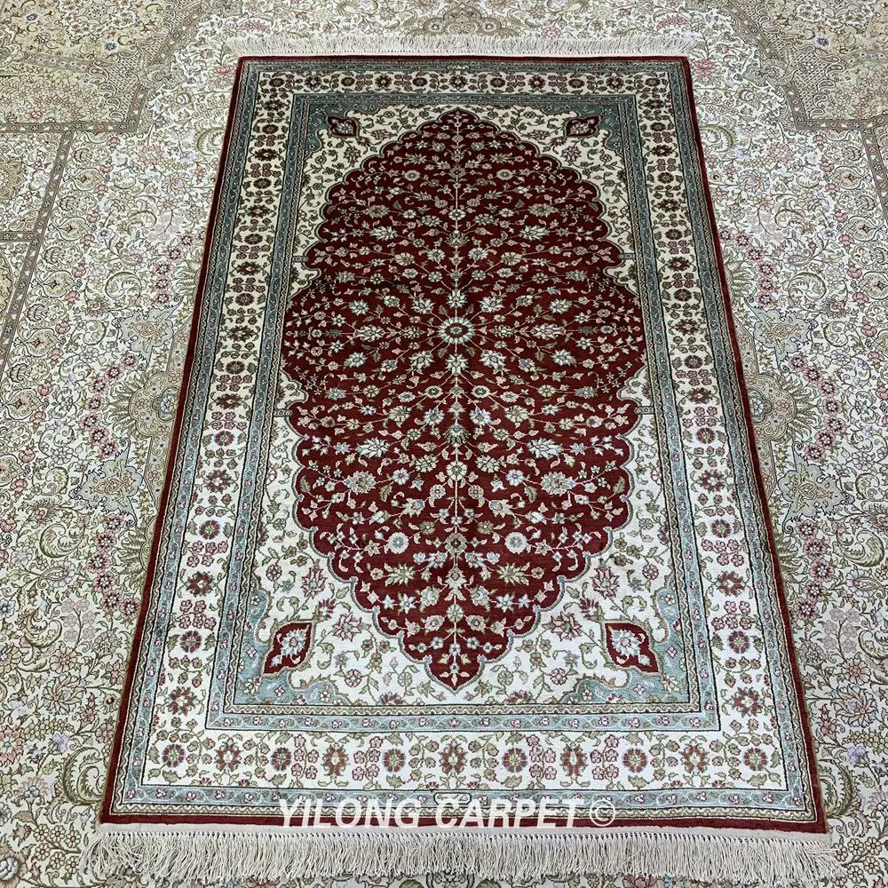 YILONG 3 'x 5' Античный персидский красный ковер для спальни Изысканный