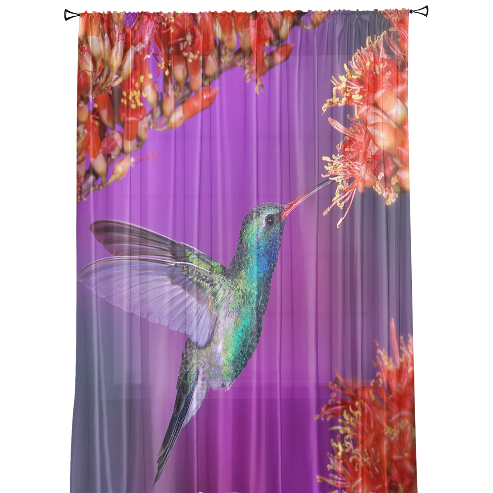 Прозрачные шторы с колибри в стиле ретро тюлевые занавески на окна для гостиной
