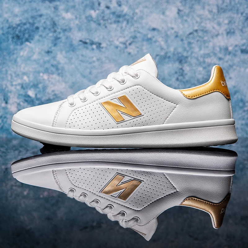 

New high-end men's balance shoes, fashionable outdoor jogging shoes, casual leather N-shaped sneakers, youth sports shoes
