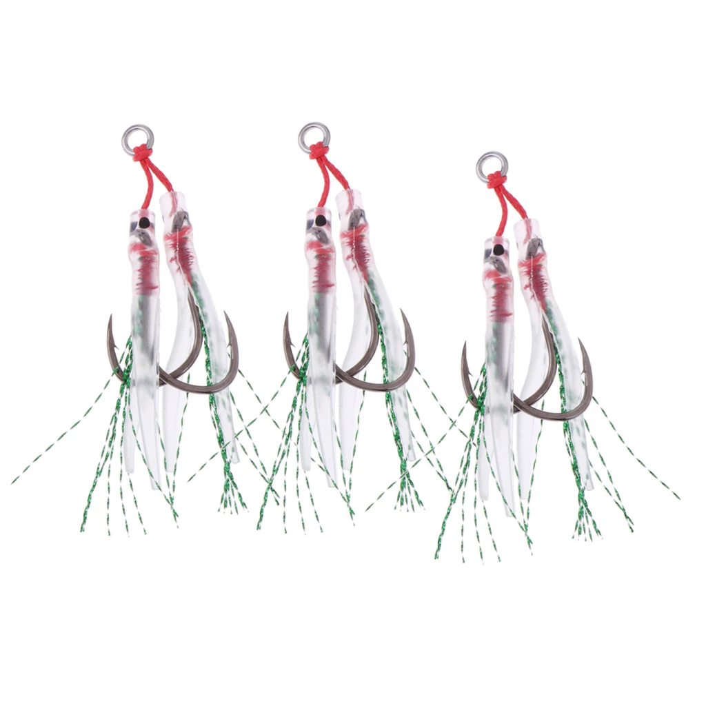 3 шт. рыболовные крючки из высокоуглеродистой стали с полиэтиленовой леской
