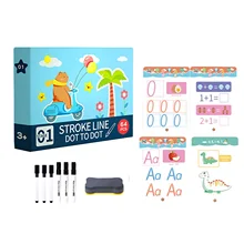 Children Toys Drawing Tablet Early Educational Math Game Book Kids Learning Shape Pen Control Training Set with Erasable Pen