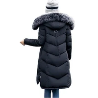 2019 winter women hooded coat fur collar thicken warm long jacket female outerwear parka ladies chaqueta feminino