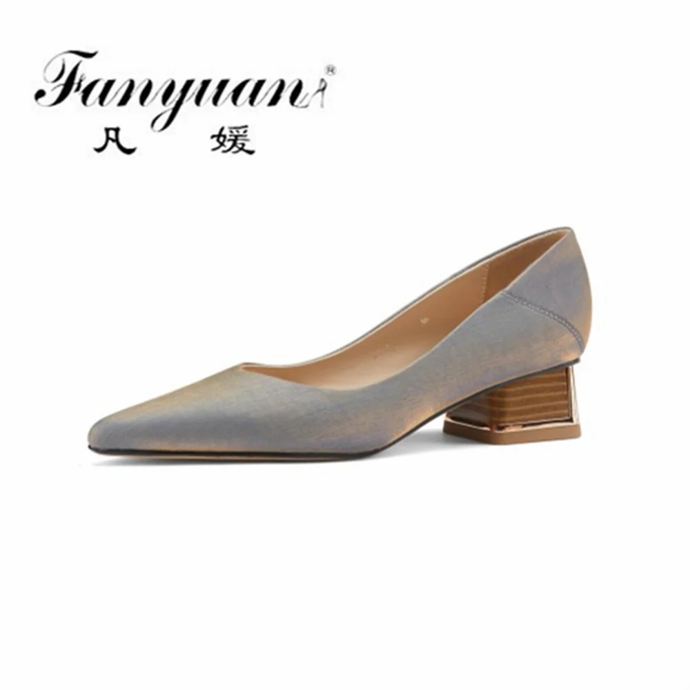 

Fanyuan 2021 Summer Autumn Genuine Leather Shoes For Woman Newest High Heels Pumps Wedding Party Shoes Woman