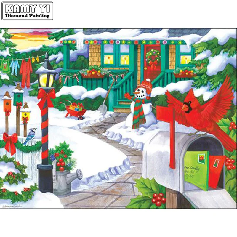 Алмазная живопись Новые поступления картина с Зимним Пейзажем алмазная вышивка
