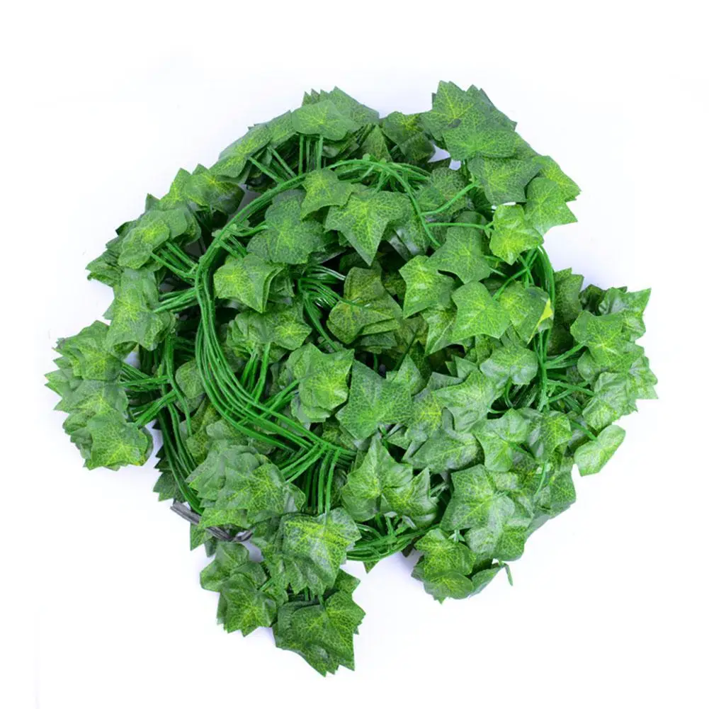 12 шт. искусственные растения криперы зеленый лист Плющ лоза для домашнего