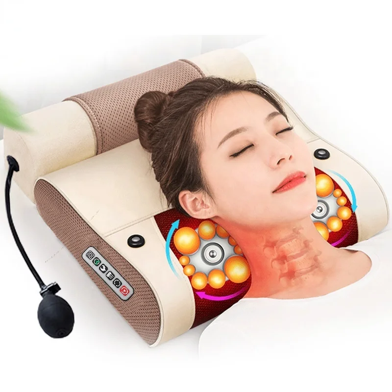 Ningde Crius C-M1 2 in 1 Shiatsu Head Shoulder Back Neck shiatsu Vibrator Infrared Neck Soft Support Travel Massage Pillow