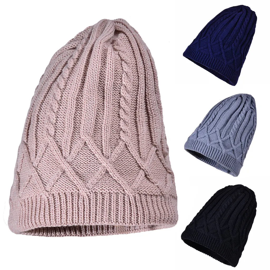 Шапки унисекс зимние шапки для женщин одноцветные теплые короткие женская