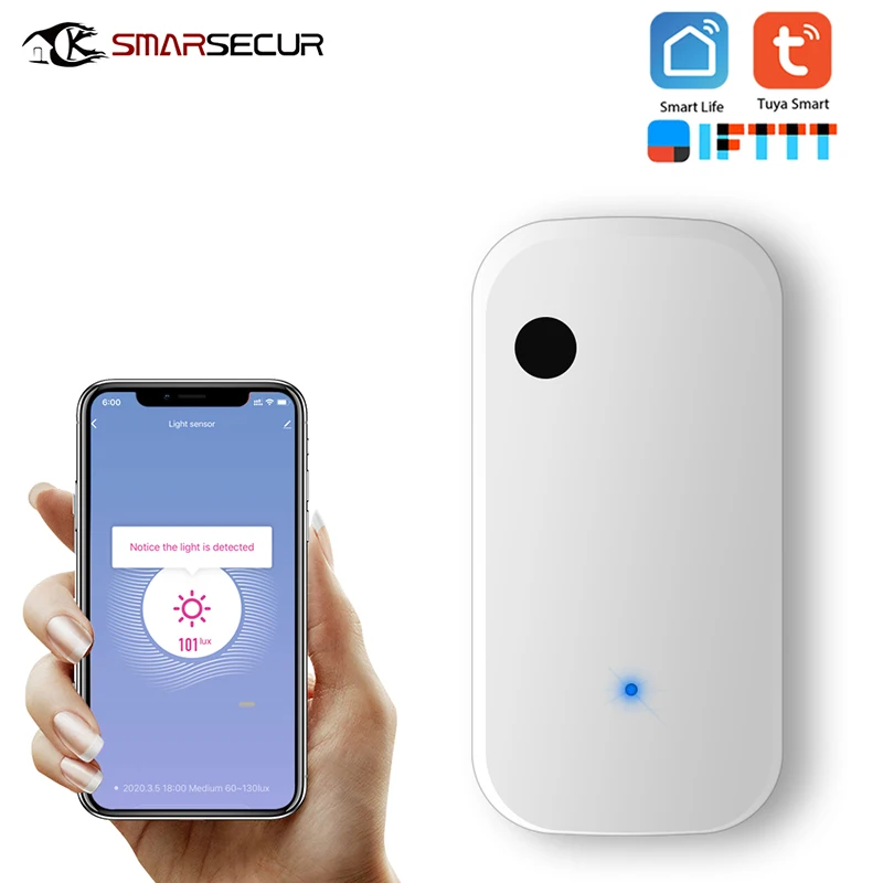 Датчик яркости Tuya Smart Home 180 ° Wi-Fi умный датчик срок службы зарядка от USB светильник