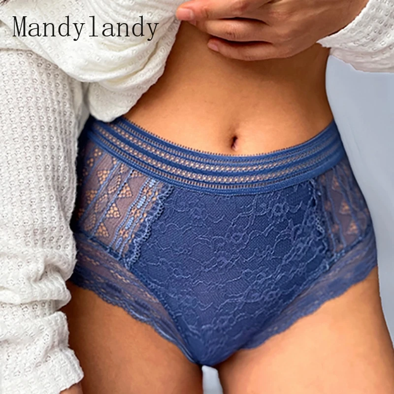 

Mandylandy Boyshort Mesh Underpants Briefs Women Panties Sexy Lace High Waist Underwear Belly Shaper Lifting Lingerie Seamless