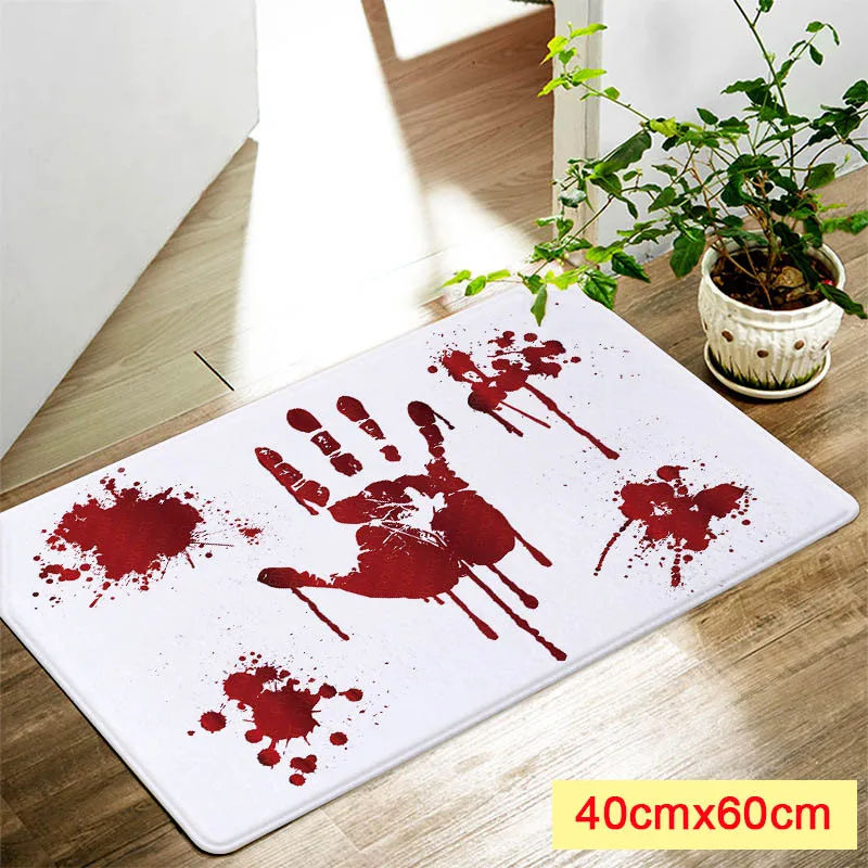Новинка мягкий коврик в стиле Хэллоуина украшение следы крови нескользящий