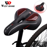 west biking comfortable mtb bike saddle seat with cycling taillight thicken wide bike bicycle saddles gel hollow bicycle saddle