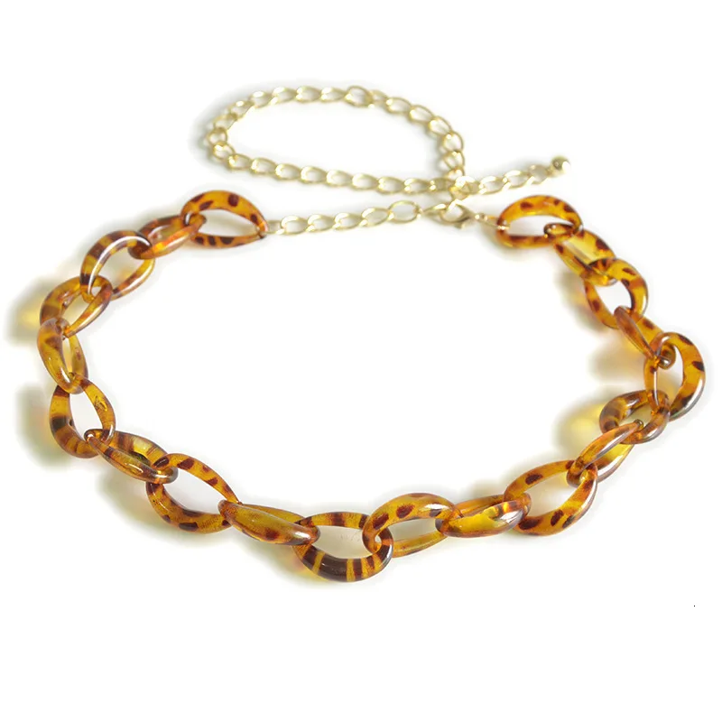 Прозрачный ремень с цепочкой из акрилового пластика для Сумки натуральной кожи