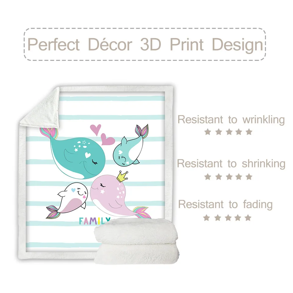 Постельное белье на выход КИТ семья шерпа пледы одеяло мультфильм животных