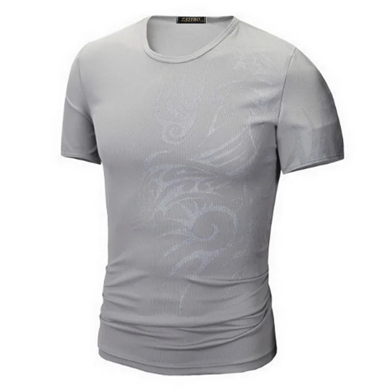 Футболка мужская быстросохнущая с принтом дракона Классическая тенниска