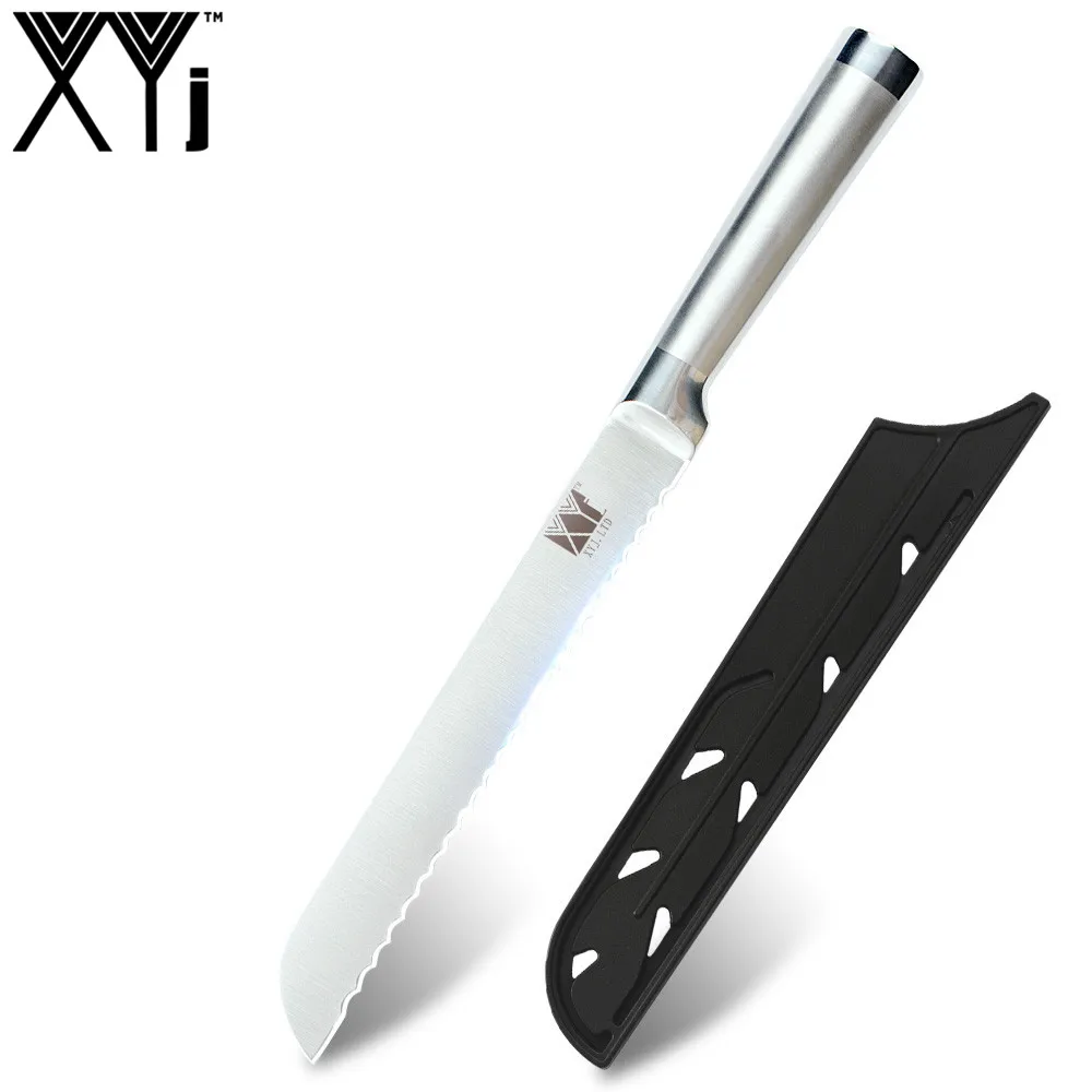 8 inch Bread Knife XYj набор кухонных ножей, один кусок 7cr17, структура ножей из нержавеющей стали, фруктовый нож Santoku, нож для нарезки хлеба - Цвет: 8 inch Bread Knife