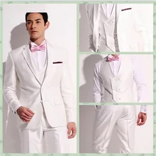 2021 novo terno masculino branco notch lapela casamento moda clássico do noivo melhor conjunto de 5 peças (jaqueta + calças + gravata + colete + lenço) (3)