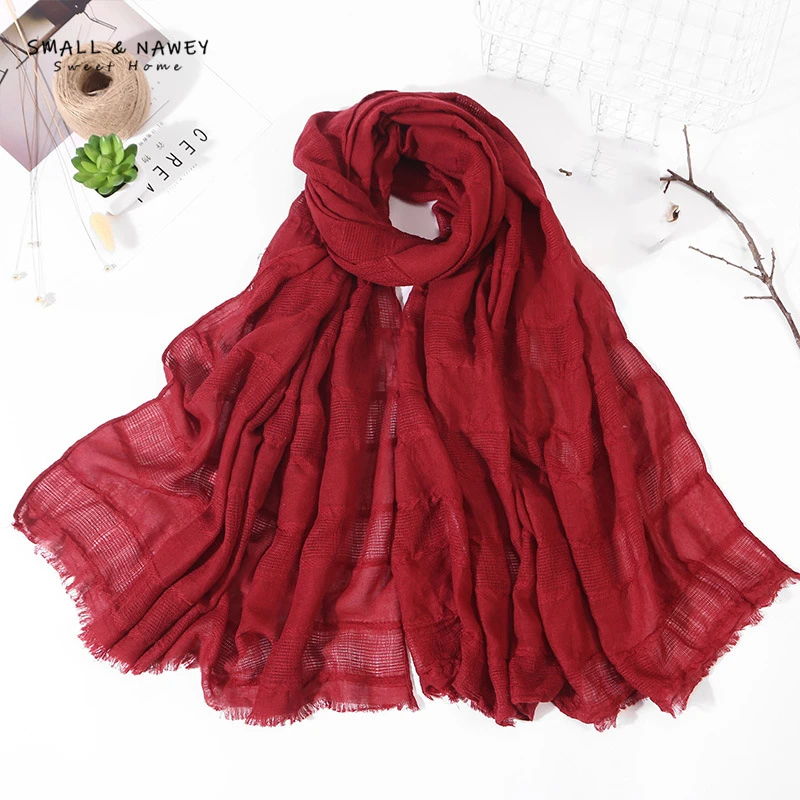 

90*190 см новый стиль хлопок и лен этнический стиль сплошной цвет полый шарф Мори стиль литературный стиль Женская шаль оптовая продажа