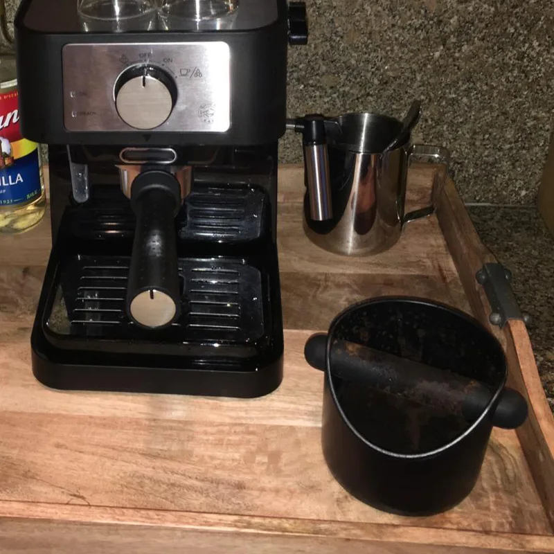 Caja antideslizante para moler caf&eacute;, cubo de basura con barra desmontable, caja de residuos, herramientas de caf&eacute;, accesorios de caf&eacute;-5