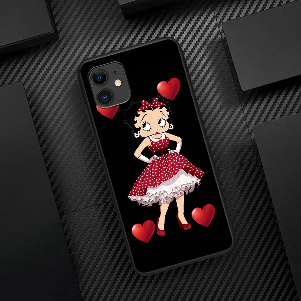 

Betty Boop Fashion Brand Cartoon Phone Case For Iphone 5 5S SE 2020 6 6S 7 8 Plus 11 12 Mini X XS XR Pro Max black Prime Trend