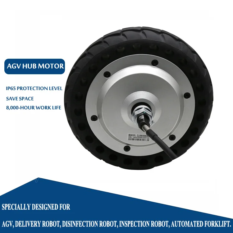 

ZLTECH 4096-wire encoder 8inch 350W 24V 48V 8N.m 300RPM brushless DC forklift wheel drive hub motor for AGV robot