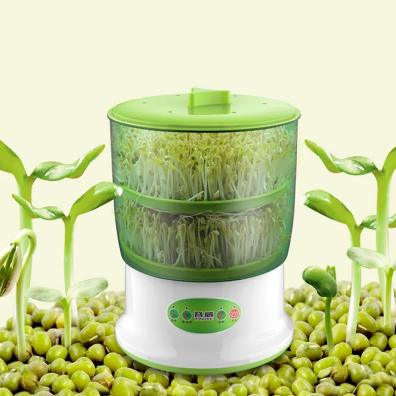 Enlarge 220V Bean Sprouts Machine Home Automatic Thermostat Green Seeds Growing Germinator Large Capacity Seedling Growth Bucket