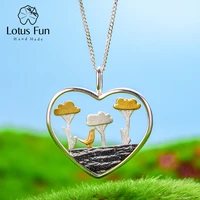 lotus fun real 925 sterling silver natural creative handmade fine jewelry planting trees of clouds pendant without necklace