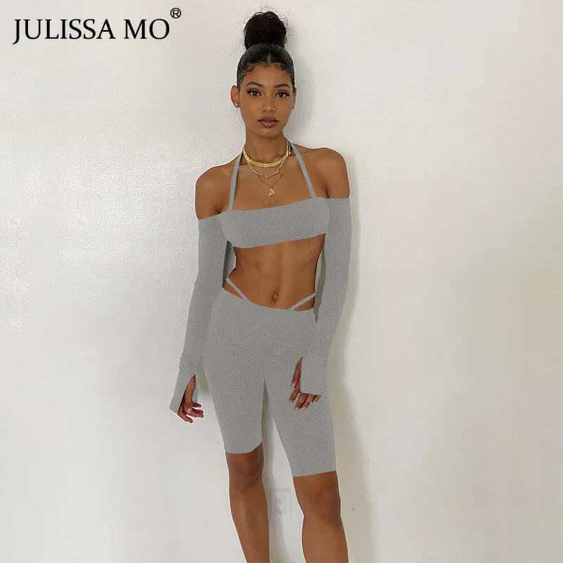 Женский комплект из 2 х предметов JULISSA MO укороченный топ с открытыми плечами и