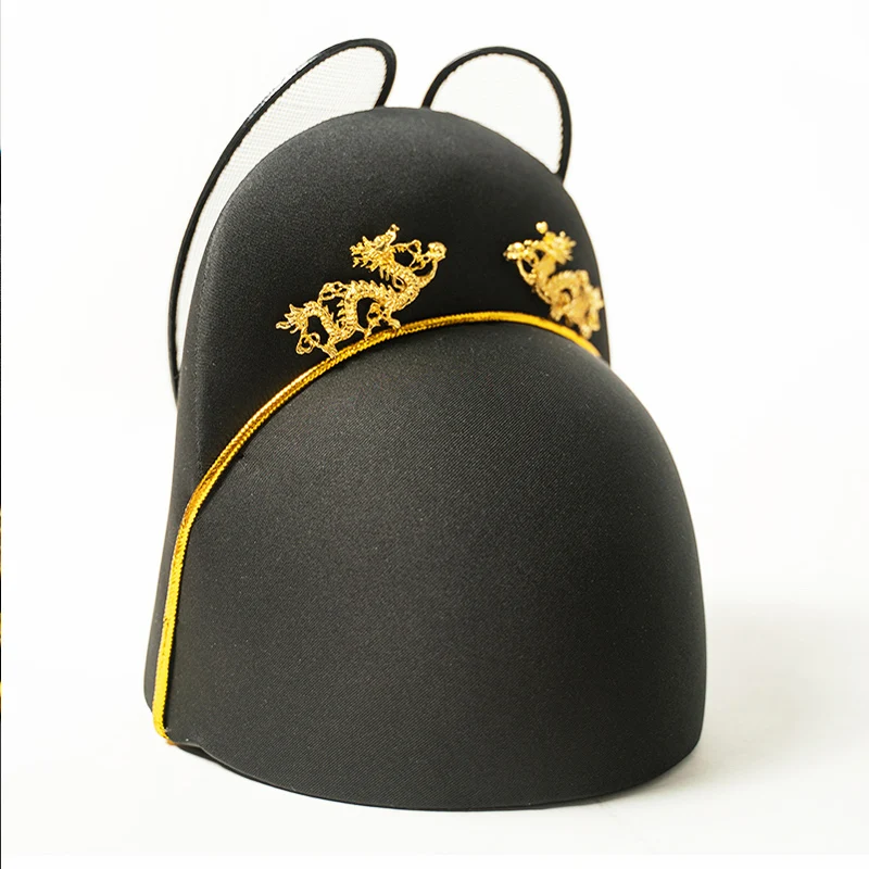 

Шапка ханьфу в древнем китайском стиле с регулируемыми крыльями династии Мин, мужская шапка для косплея, черная марлевая шапка для мужчин и ...