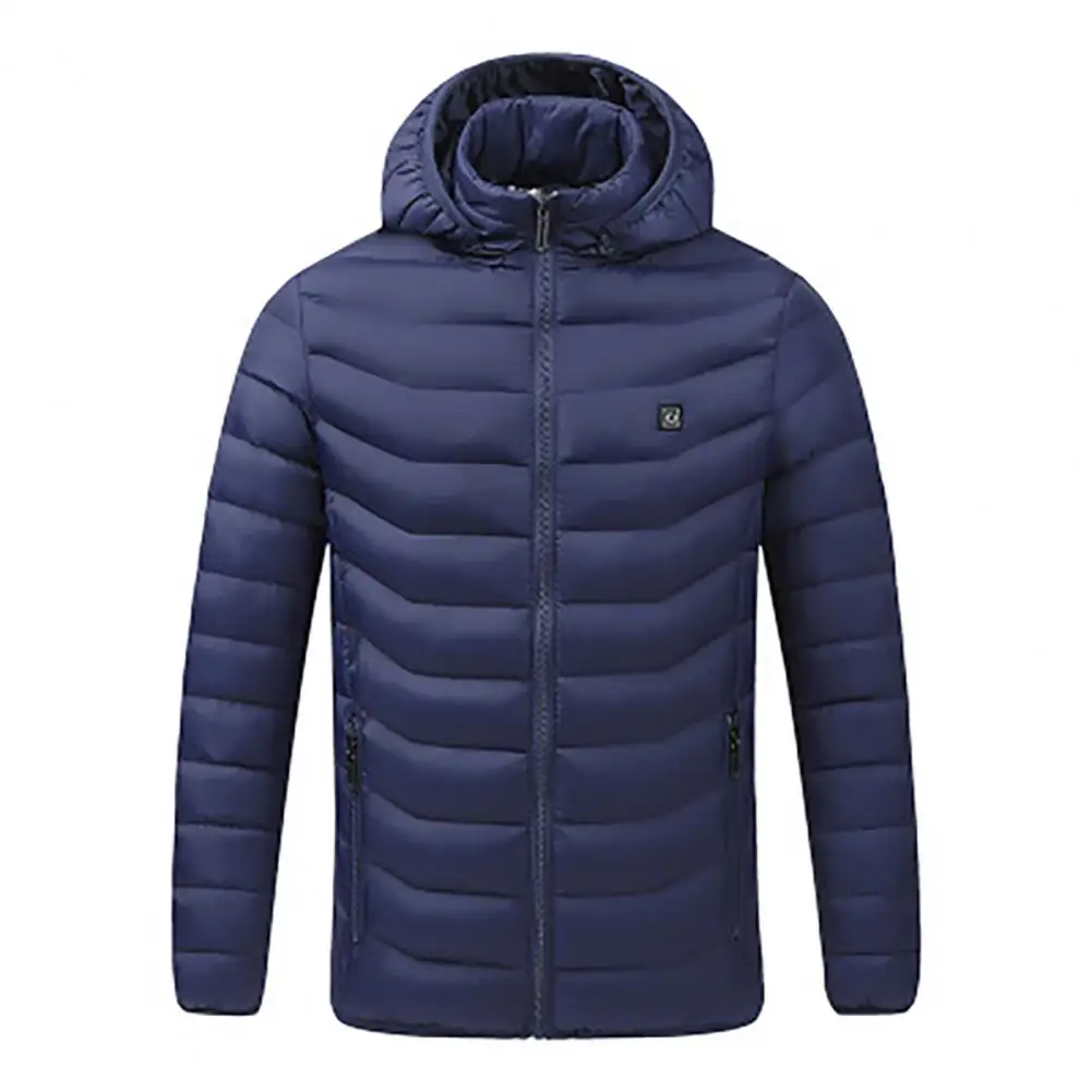 Hot！Men's Heating Jacket Fashion Snow Coat Exquisite Electronic Colorful Solid Color Easy-cleaning Skin-friendly Hooded Jacket