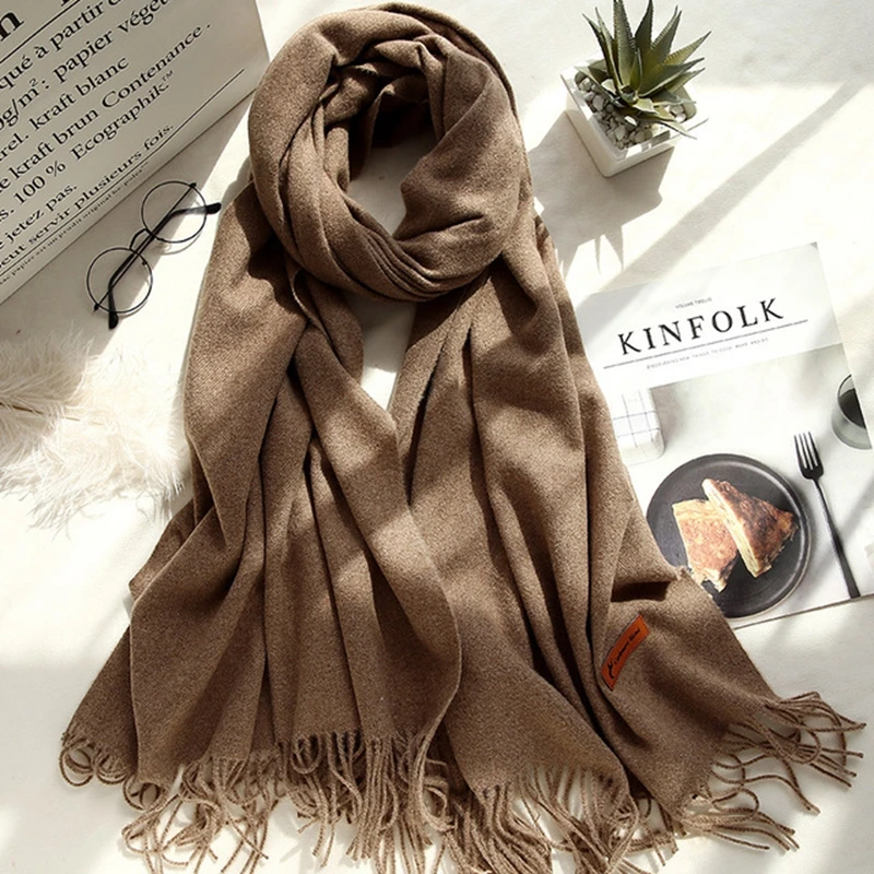 

Scarf All-match Winter New Arrival Luxury Women Artificial Cashmere Pashmina Scarves Soft Travel Blanket Wraps Poncho Cape Warm