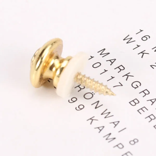 

3x Gold Mushroom Head Strap Button w Screw for Electric Acoustic Bass Guitar