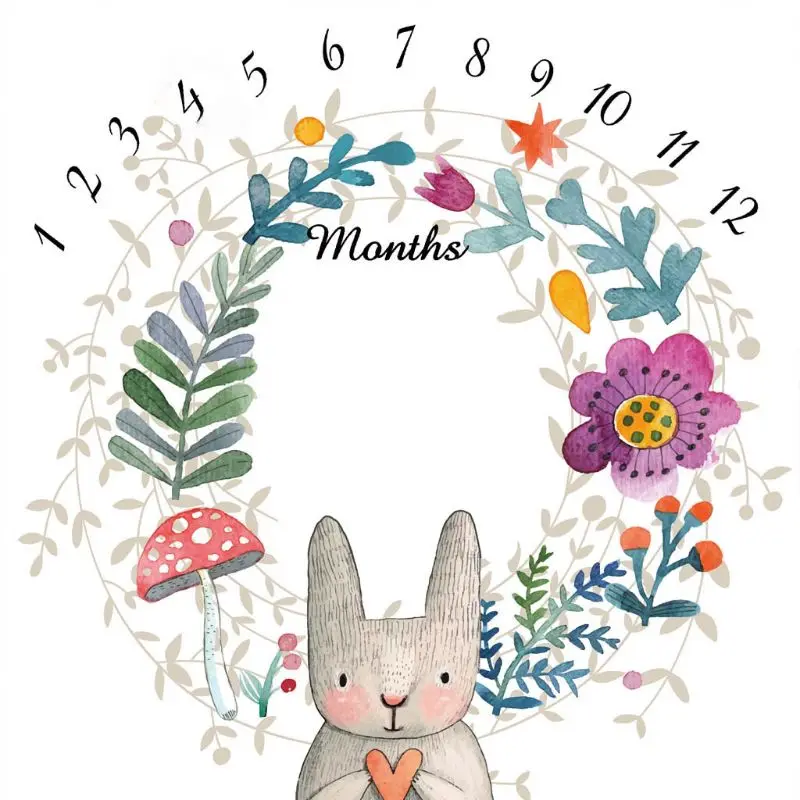 

New Cartoon Animal Pattern Baby Photography Background Cloth Newborn Blanket
