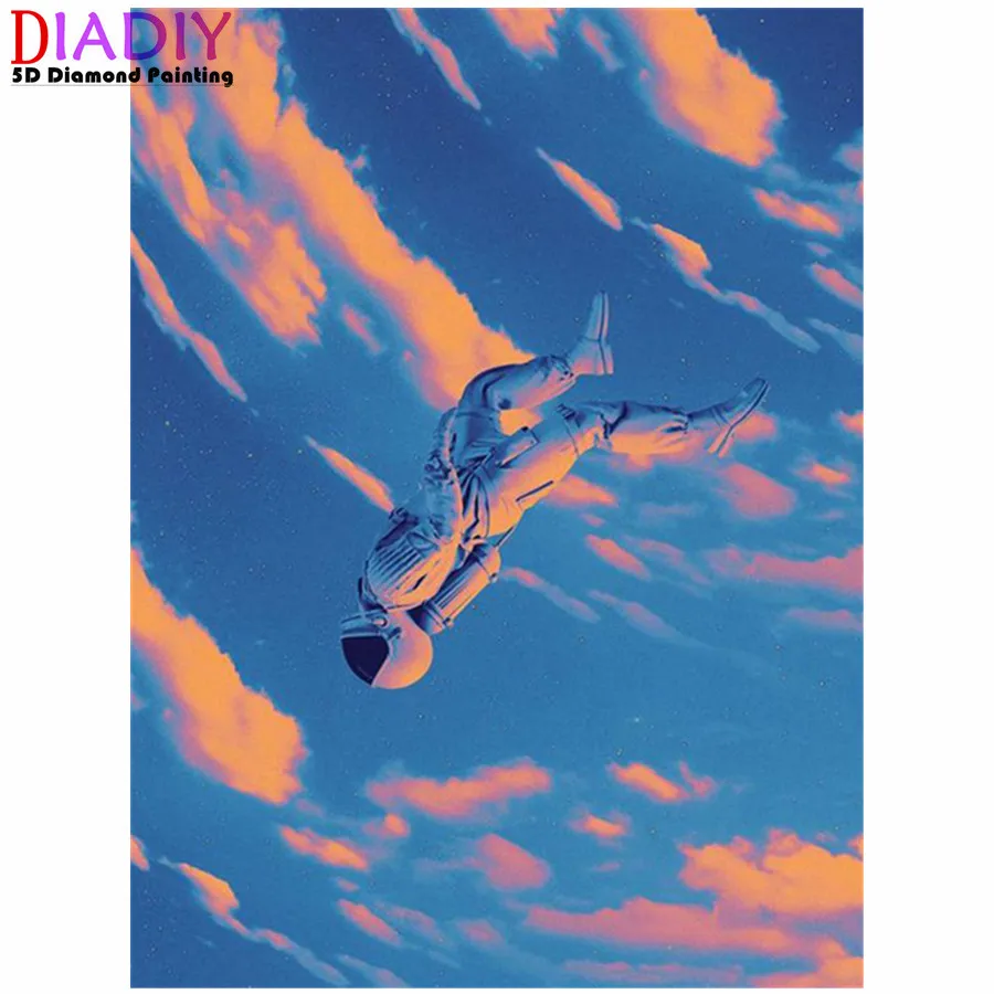 

5D алмазная картина «сделай сам» с космическим пейзажем, астронавт, полноразмерная и круглая вышивка, мозаика, вышивка крестиком для специальных подарков