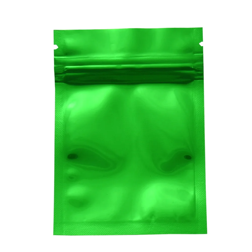 

100pcs/lot 7.5x10cm Green Mylar Zip Lock Package Bags Heat Sealable Smell proof Aluminum Foil Food Bag Tea Coffee Powder Bags