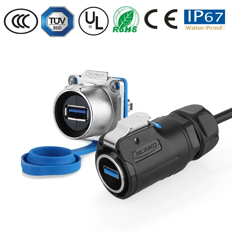Водонепроницаемый IP67 Разъем USB3.0 подключение водонепроницаемый авиационный