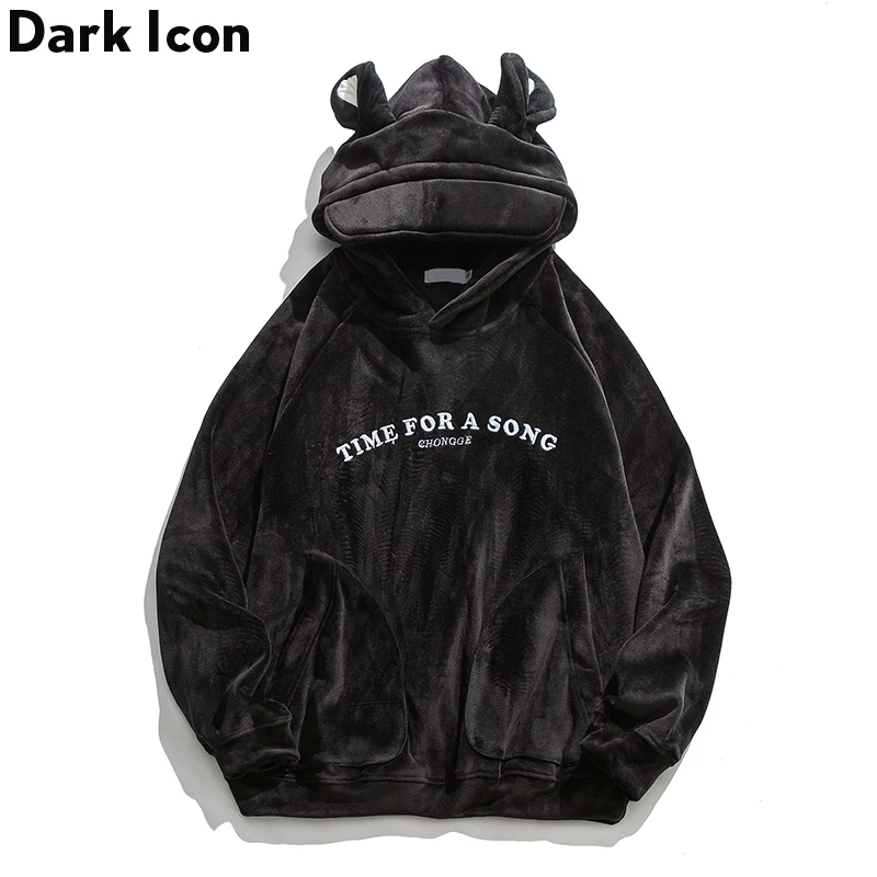 Бархатные толстовки с вышивкой для мужчин и женщин осенняя Новинка уличная