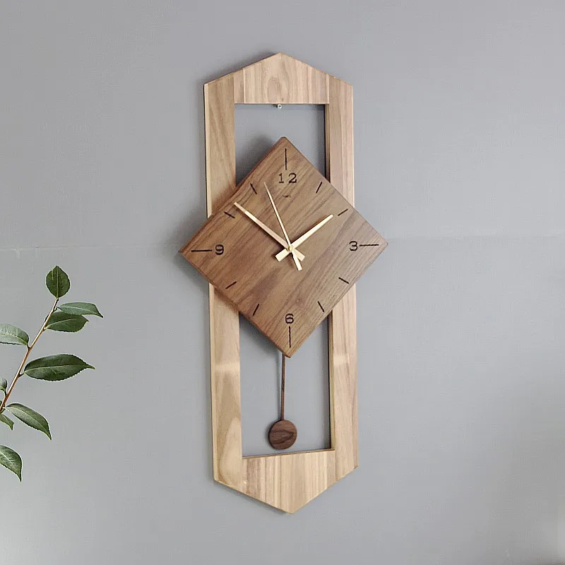 Деревянные маятниковые настенные часы Тихая гостиная винтажные креативные с
