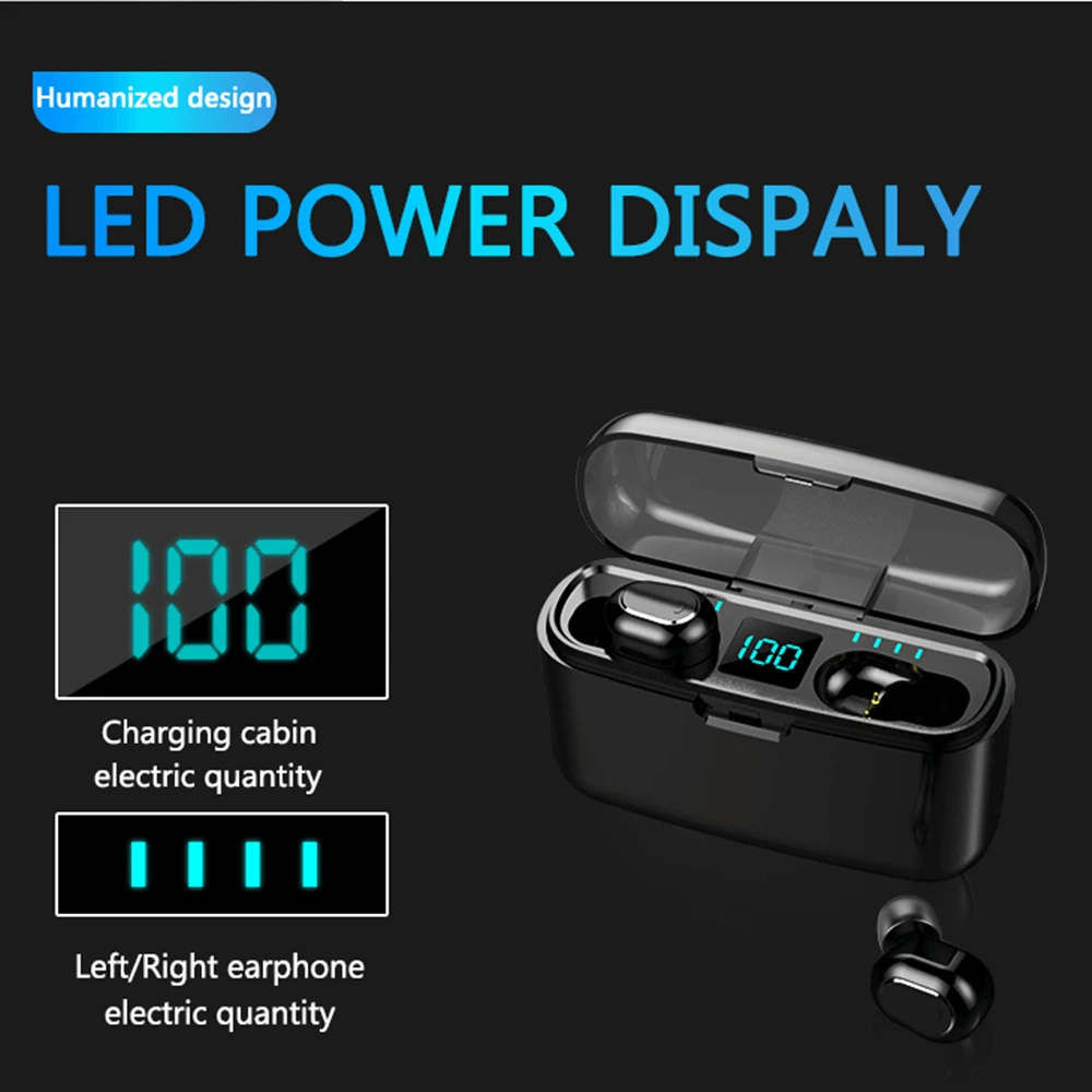 Беспроводные наушники с сенсорным управлением TWS Bluetooth 5 0 стерео светодиодный