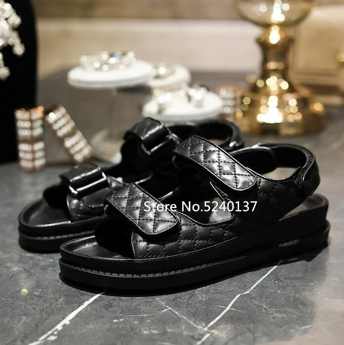 Сандалии женские из натуральной кожи босоножки-гладиаторы на толстой плоской